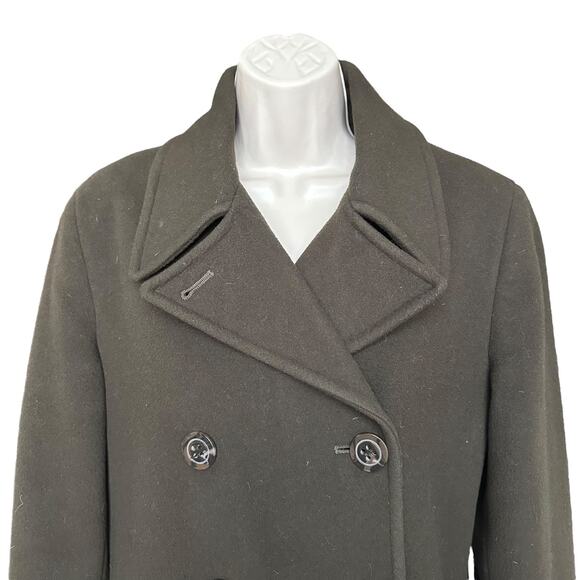 Calvin Klein Wool Cashmere Double Breasted Short Coat Size 10, Olive - Picture 5 of 9